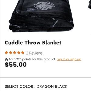 Lug Cuddle Throw Blanket - Dragon Black New